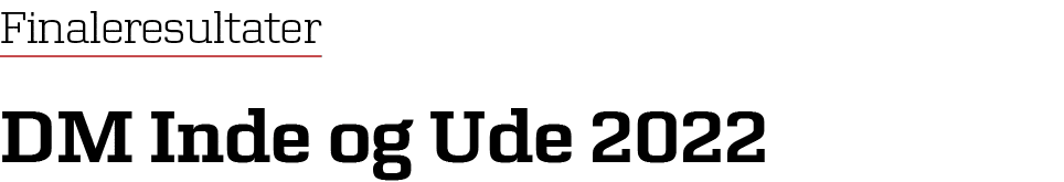 Finaleresultater DM Inde og Ude 2022