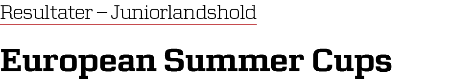 Resultater – ﻿Juniorlandshold European Summer Cups