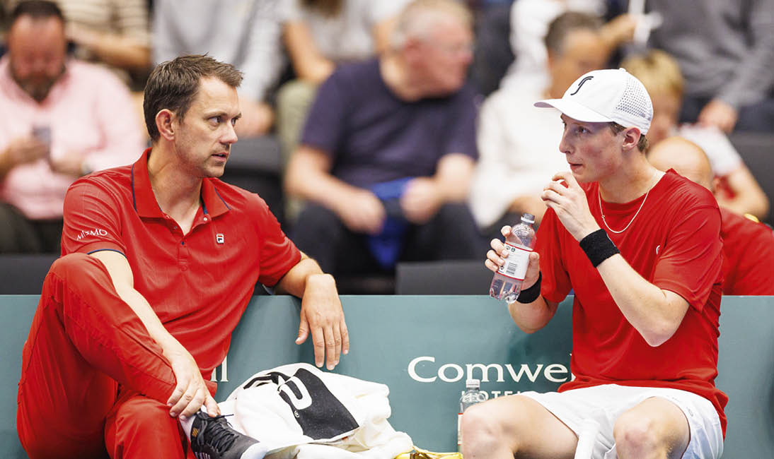 Hiller d, Denmark - September 16: Danmark mod Brasilien Davis Cup i Royal Stage on September 16, 2023 in Hiller d, Denmark. (Photo by Allan Hogholm)