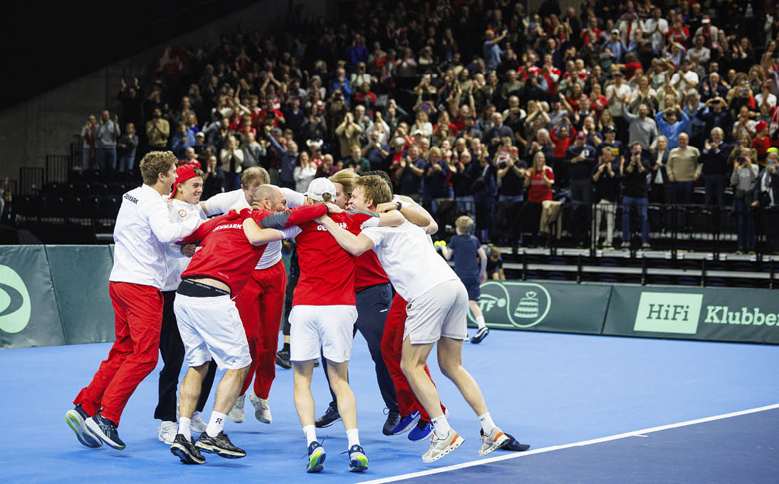 K benhavn, Denmark - February 01: Davis Cup Elmer M ller mod Miomir Kecmanovic i Davis Cup on February 01, 2025 in K benhavn, Denmark. (Photo by Allan Hogholm)