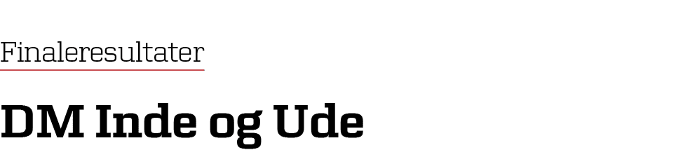 Finaleresultater DM Inde og Ude
