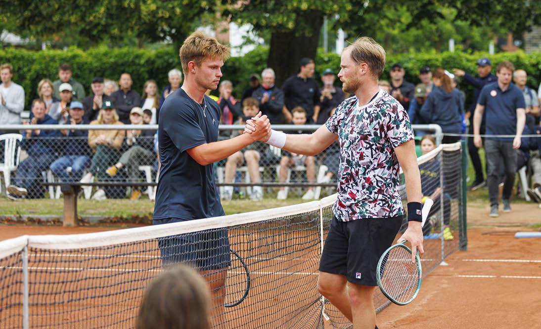 Aalborg, Denmark - June 28: Herresingle finale til DM i Tennis i Aalborg Tennisklub on June 28, 2025 in Aalborg, Denmark. (Photo by Allan Hogholm)