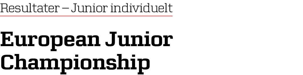 Resultater – Junior individuelt European Junior Championship