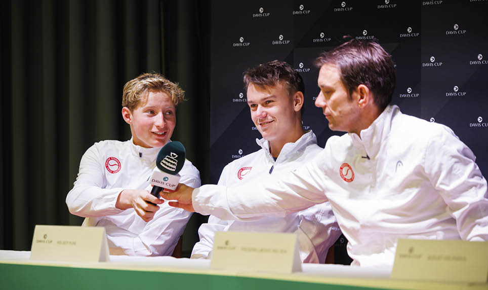 K benhavn, Denmark - January 30: Davis Cup Pressem de i Davis Cup on January 30, 2025 in K benhavn, Denmark. (Photo by Allan Hogholm)